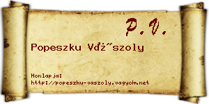 Popeszku Vászoly névjegykártya